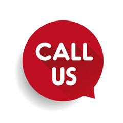 Call us vector label red