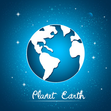 planet earth over sky background. vector