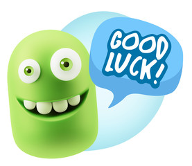 3d Illustration Laughing Character Emoji Expression saying Good