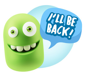 3d Illustration Laughing Character Emoji Expression saying I'll