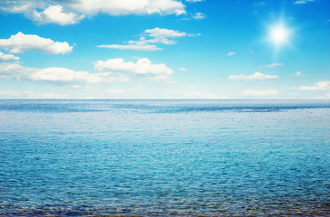 Beautiful sky and blue sea