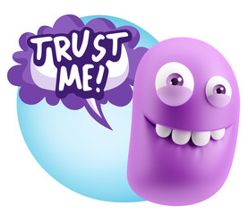 Obraz premium 3d Illustration Laughing Character Emoji Expression saying Trust
