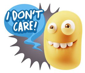 3d Illustration Laughing Character Emoji Expression saying I Don