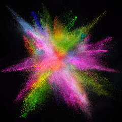 Freeze motion of colored dust explosion.