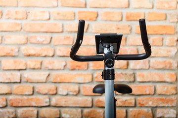 Stationary training bicycle indoors