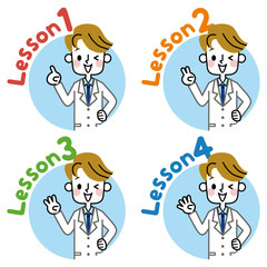 白衣　男性　レッスン　アイコン