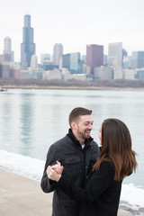 Fototapeta premium Happy engaged couple outdoors