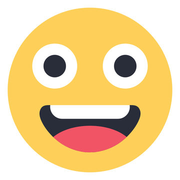 Grinning face - Flat Emoticon design | Emojilicious