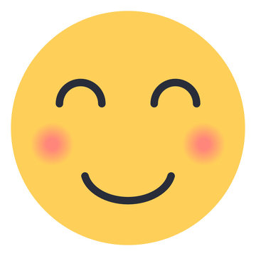 Blush smiley face - Flat Emoticon design | Emojilicious