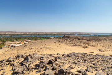 Panoramic view on Nubian village in Egypt.