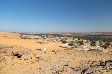 Panoramic view on Nubian village in Egypt.