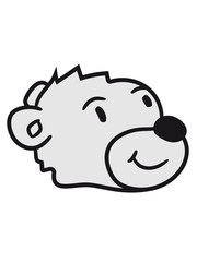 head, face, sweet little cute polar bear teddy funny