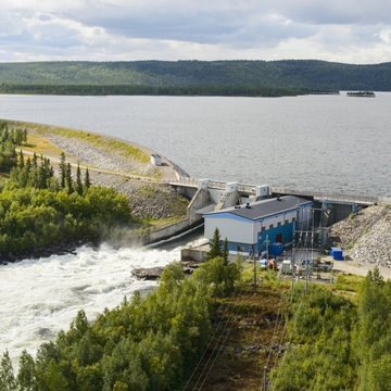 Dam, high angle view