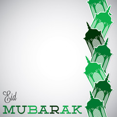 Lantern "Eid Mubarak" (Blessed Eid) card in vector format.