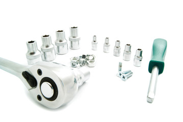 Ratchet, the various heads and bolts