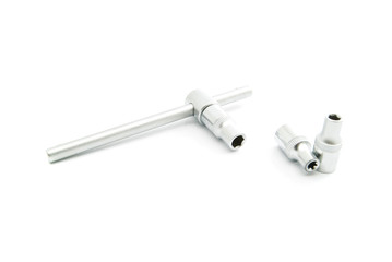 metal heads and other tools on white