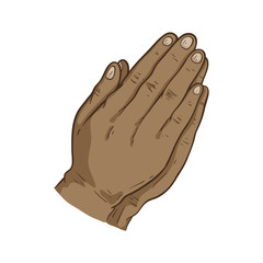 Praying Hand With Dark Brown Hand To Pray To The God
