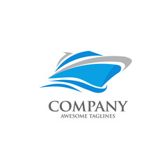 vector yacht, speed boat , ship logo concept