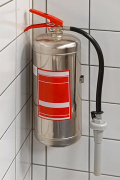 Silver Fire Extinguisher