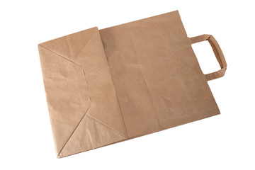 disposable paper bag on the white background