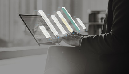Bar Graph Statistics Analysis Business Concept