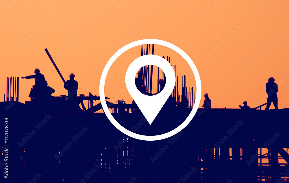 Poster location destination navigation pointer concept