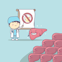 cartoon doctor teach liver