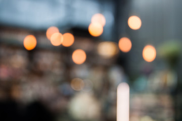 Coffee shop blurred background with bokeh