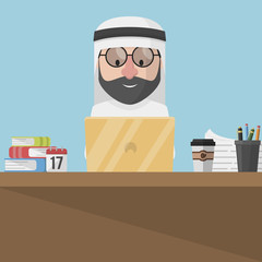 Arabic business man work in office