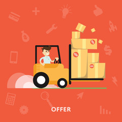 Sale concept of the special offer flat abstract isolated vector illustration