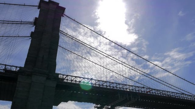 Brooklyn bridge detail tower silhouette sky New York City NYC