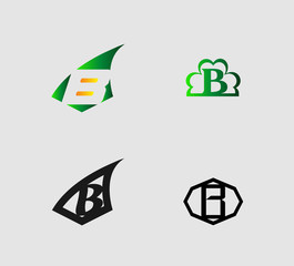 Letter b logo set
