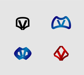 Letter v Alphabetical Logo Design Concepts
