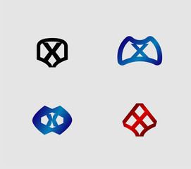 Letter x Alphabetical Logo Design Concepts
