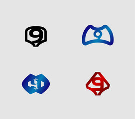 Vector sign number 9
