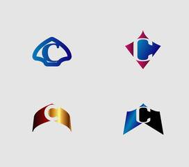 Letter C logo design template
