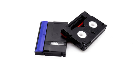 Record tape on white background