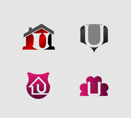 Letter u logo icon design template elements

