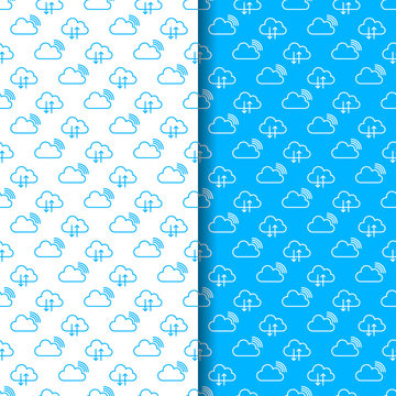 Cloud computing seamless pattern