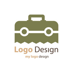 logo design vector bag  brown color