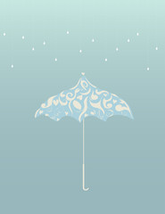 Umbrella and rain drop | protection symbol | object isolate illustration vector