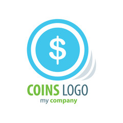 Logo Coins vector  green color