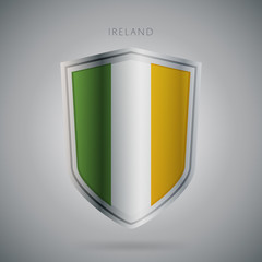 Flags europe raster icon. Ireland flag, isolated. Modern design. National country flag. Country of member the European Union.