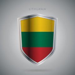 Flags europe raster icon. Lithuania flag, isolated. Modern design. National country flag. Country of member the European Union.