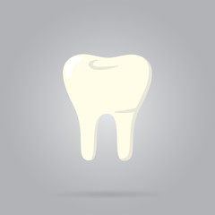 Tooth logo isolated, raster illustration. Human tooth.