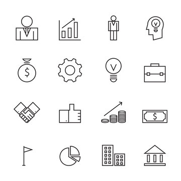 business icon set, vector