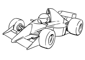 Fototapety  zabawna kreskówka formuła samochodu wyścigowego dla dzieci