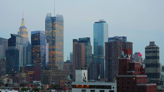 NYC skyscrapers timelapse Manhattan cityscape New York City day till night