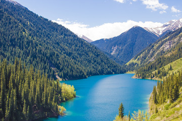 Fototapeta na wymiar Kolsay lake in Tien-Shan mountains, Kazakhstan