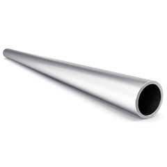 Metal pipe isolated on white background. 3d illustration